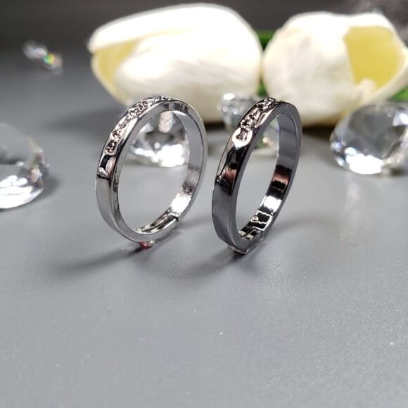 Brand New S925 Silver Heart Beats Patterns Couple Rings #2 - Picture 3 of 8